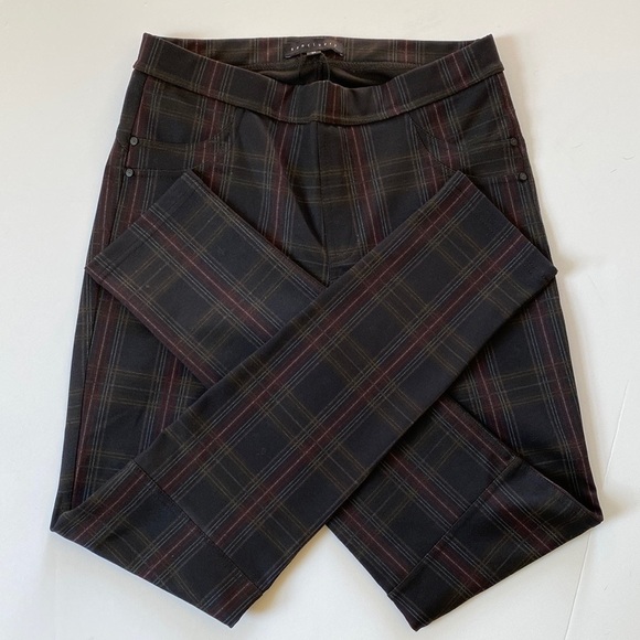 Anthropologie x Sanctuary Runway Leggings Red Edge Stewart Tartan - Picture 3 of 5